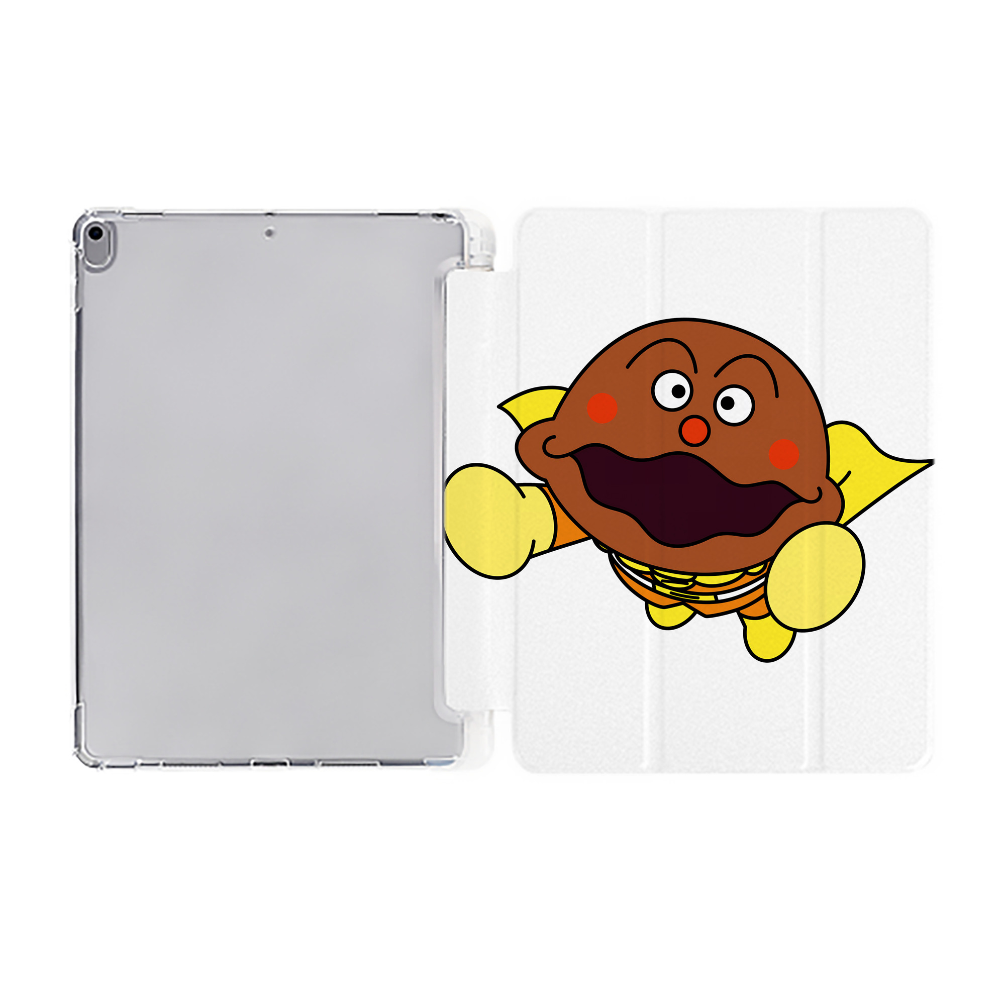 （画像用） アンパンマン Anpanman IPad ケース ペン収納付き 三つ折りスタンド PUレザー×シリコン 対応機種9.5/10.5/10.9インチ